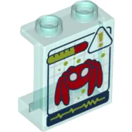 Panel 1 x 2 x 2 [Side Supports / Hollow Studs] with Computer Screen, Red Spider print