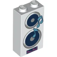 Brick 1 x 2 x 3 with Speakers, Music Notes print