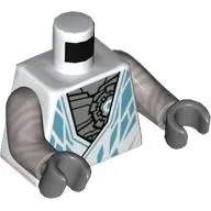 Torso Robe, Medium Azure Decorations, Flat Silver Chest Print, Flat Silver Arms, Dark Bluish Gray Hands
