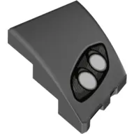 Brick Wedged, Curved 3 x 2 with Stud Notch Left with 2 White Headlights in Black Frame print