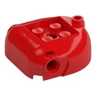 Brick Special Round, Curved Sides 4 x 4 x 1 1/3 with Pin Holes, 2 x 2 Recessed Studs