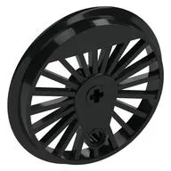 Train Wheel RC Train, Spoked with Technic Axle Hole and Counterweight, 50mm diameter [Flanged Driver]