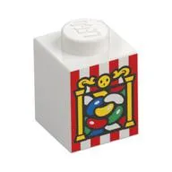 Brick 1 x 1 with Jelly Beans (Bertie Botts Beans) Print