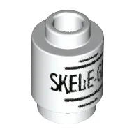 Brick Round 1 x 1 Open Stud with 'Skele-Gro' Print