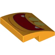Brick Curved 2 x 2 x 2/3 with Yellow Eyes, Open Mouth print