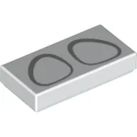 Tile 1 x 2 with Light Bluish Grey Eyes print