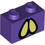 Brick 1 x 2 with Yellowish Green/Black Eyes