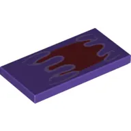 Tile 2 x 4 with Red Slime Monster Mouth print