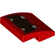Brick Curved 2 x 2 x 2/3 with Open Black Mouth, White Fangs print