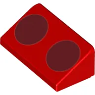 Brick Sloped 30° 1 x 2 x 2/3 with 2 Dark Red Circles print