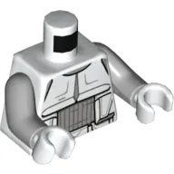 Torso Armour, Scout Trooper, Dark Bluish Gray Chest Panel Print, Light Bluish Gray Arms, White Hands