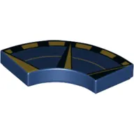 Tile 2 x 2 Curved, Macaroni with Dark Tan/Dark Blue Outer Compass Print