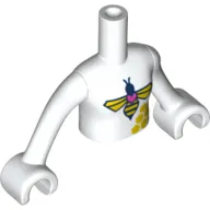 Minidoll Torso Girl with Bee print, White Arms and Hands