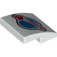 Brick Curved 2 x 2 x 2/3 with Classic Space Logo Print