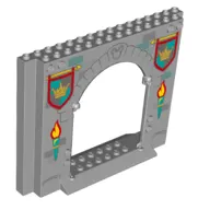 Panel 4 x 16 x 10 with Fire Torches, Banners with Crowns Print