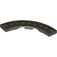 Tile 4 x 4 Curved, Macaroni with Bright Orange Dotted Line print