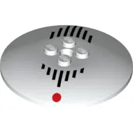 Dish 6 x 6 Inverted (Radar) with Solid Studs with Black Lines, Red Dots print