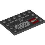 Plate Special 4 x 6 with Studs on 3 Edges with 'STAR WARS THE MANDALORIAN' print