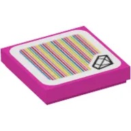 Tile 2 x 2 with Diamond (Jewel) and Barcode Print (Sticker)