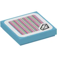 Tile 2 x 2 with Diamond (Jewel) and Barcode Print (Sticker)
