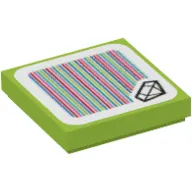 Tile 2 x 2 with Diamond (Jewel) and Barcode Print (Sticker)