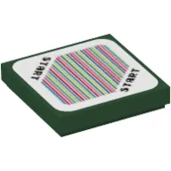 Tile 2 x 2 with 'START' in Two Corners and Barcode Print (Sticker)