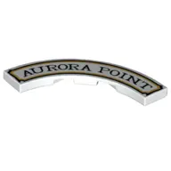 Tile 4 x 4 Curved, Macaroni with 'AURORA POINT' print