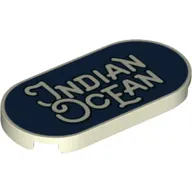 Tile Round 2 x 4 with 'Indian Ocean' on Dark Blue Background print