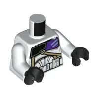 Torso Armor, Dark Purple and Black Chest Plate, Dark Tan Straps, Utility Belt Print, White Arms, Black Hands