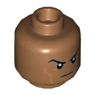 Minifig Head King Namor, Closed Straight Mouth, Nougat Scars, Angry / Smirk print