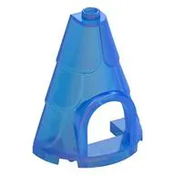 Tower Roof 2 x 4 x 4 Half Cone Shaped with Roof Tiles and Window
