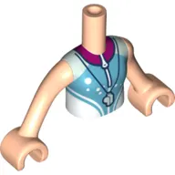 Minidoll Torso Girl, with White/Medium Azure Shirt, Whistle print, Light Nougat Arms and Hands