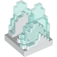 Plate Special 2 x 2 with Pixelated Trans-Light Blue Flames Pattern