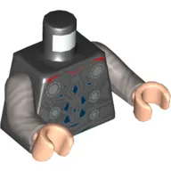 Torso Armor, Small Silver Circles, Dark Blue Trim, Red Cape End Print (Thor), Flat Silver Arms, Light Nougat Hands