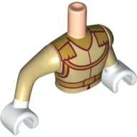 Minidoll Torso Man with Gold Belt, Lapels print, White Hands
