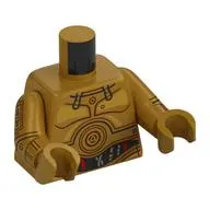 Torso Droid Plates, Concentric Circles, and Wires Print, Pearl Gold Arms and Hands with Panels Print