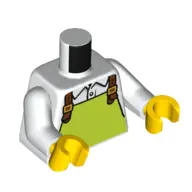 Torso Shirt, Lime Apron, Reddish Brown Straps print, White Arms, Yellow Hands