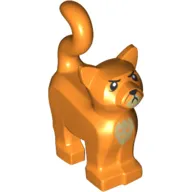Animal, Cat, Standing New Style with Dark Tan Chest and Muzzle, Black Nose, Angry Print