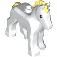 Animal, Foal with Black Eyes, Bright Light Yellow Mane and Tail print