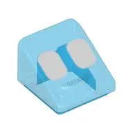 Brick Sloped 30° 1 x 1 x 2/3 with Two Rounded White Squares Print