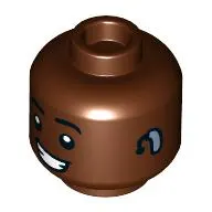 Minifig Head, Big Crooked Smile, Sand Blue Hearing Aid print