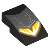 Brick Curved 3 x 2 No Studs with Dark Bluish Grey Plating, Headlight print