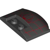 Brick Round 3 x 4 x 2/3 Triple Curved with Red Spider and Webbing Print