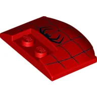 Brick Round 3 x 4 x 2/3 Triple Curved with 2 Sunk Studs with Black Spider, Webs print