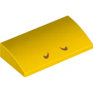 Brick Curved 2 x 4 x 2/3 No Studs, with Bottom Tubes and Medium Nougat Markings (Nostrils) Print