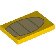 Tile 2 x 3 with Tan Stripes in Oval Print (Koopa Stomach)