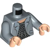 Torso, Jacket, Black Shirt, Medium Blue Dots print, Sand Blue Arms, Light Nougat Hands