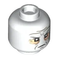 Minifig Head Darth Vader, Dark Tan Wrinkles and Scars, Light Nougat Eyeshadow Print