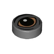 Tile Round 1 x 1 with Blurrg Eye print