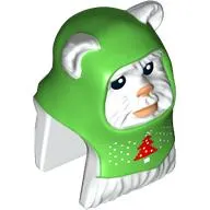 Minifig Head Special, Ewok with Molded Bright Green Hood, Red Christmas Tree, Snowflakes print